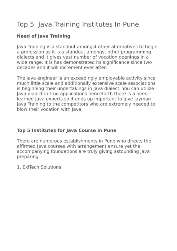 Best Java Training Institutes In Pune