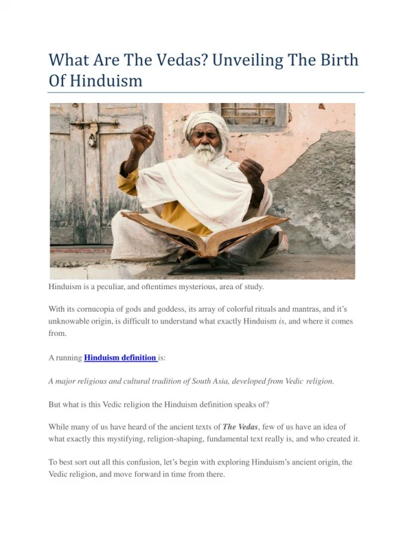 What Are The Vedas? Unveiling The Birth Of Hinduism