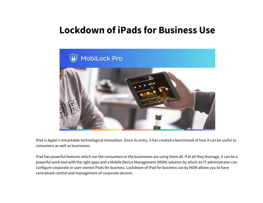 lockdown of ipads for business use