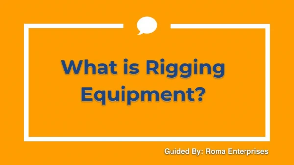 Rigging Equipment Suppliers