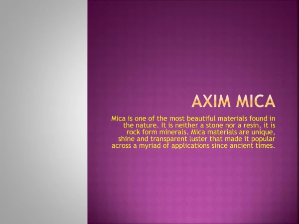 Mica Powder Suppliers & Mica Insulating Materials | Axim Mica