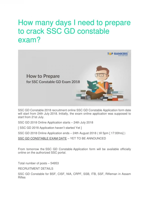 SSC GD Constable Mock Test Series