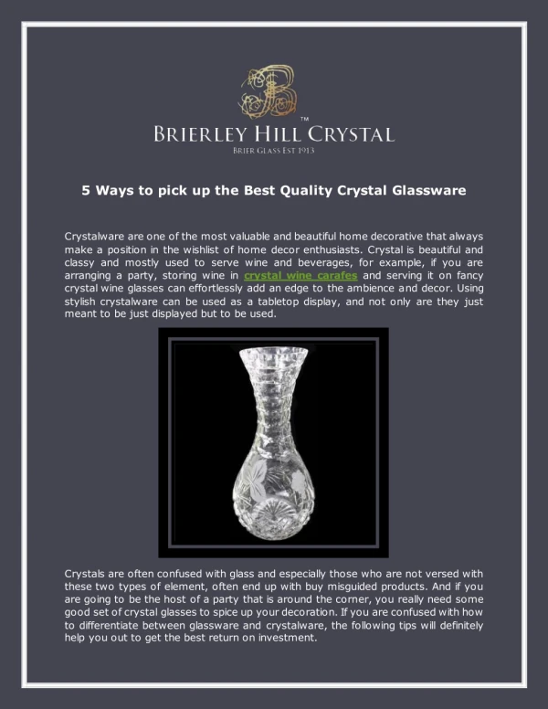 5 Ways to pick up the Best Quality Crystal Glassware