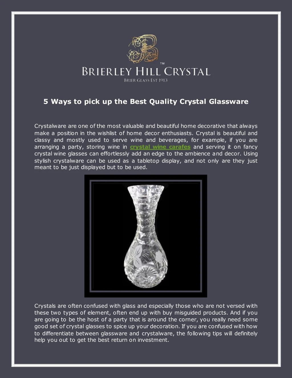 5 ways to pick up the best quality crystal
