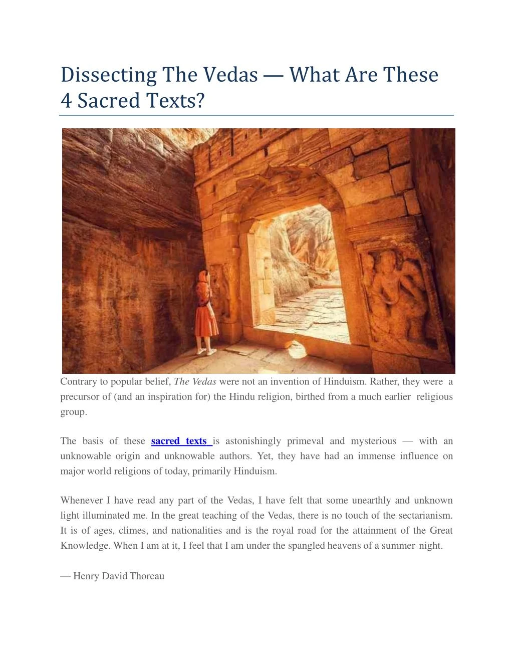 dissecting the vedas what are these 4 sacred texts