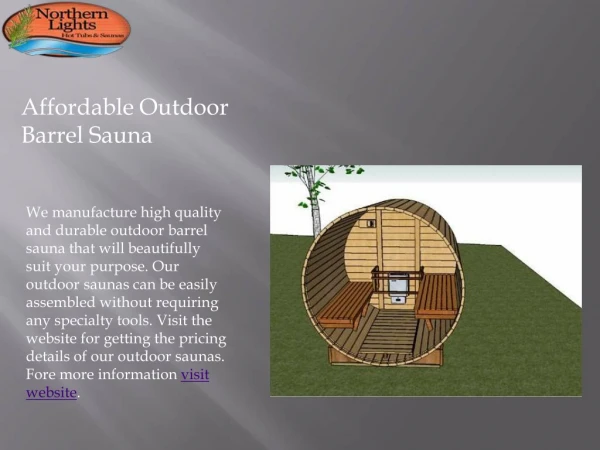 Affordable Quality Outdoor Barrel Sauna