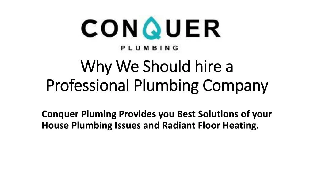 why we should hire a p rofessional plumbing company