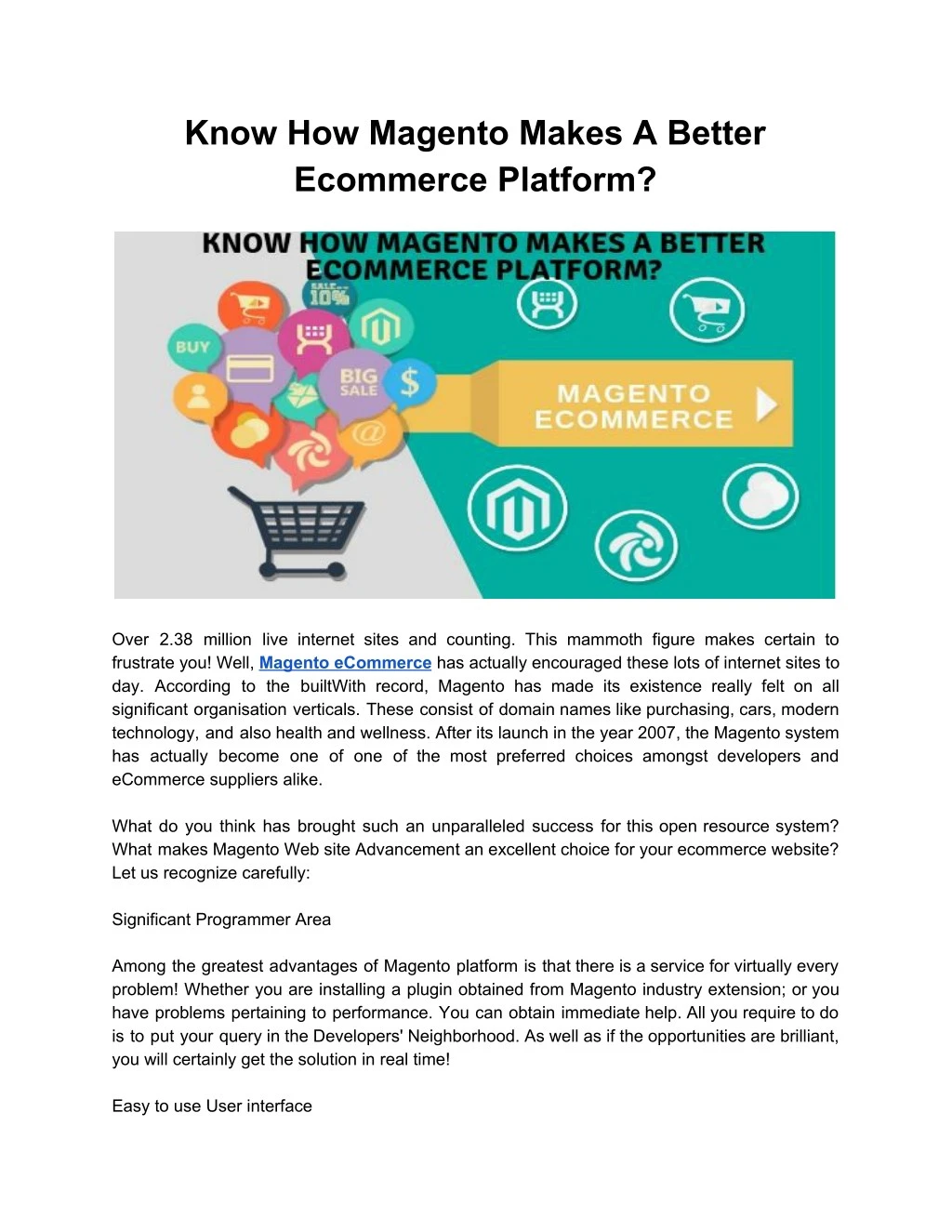 know how magento makes a better ecommerce platform