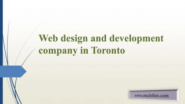 Web design and development company in Toronto