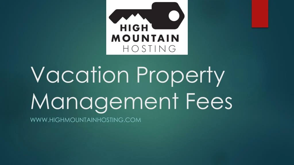 vacation property management fees
