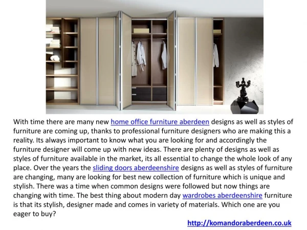 Made to measure wardrobes & Bedroom Furniture Aberdeen