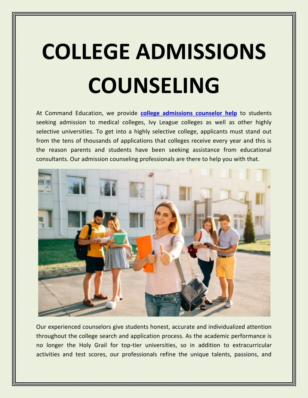 college admissions counseling