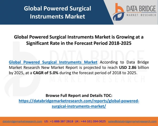 Global Powered Surgical Instruments Market is Growing at a Significant Rate in the Forecast Period 2018-2025