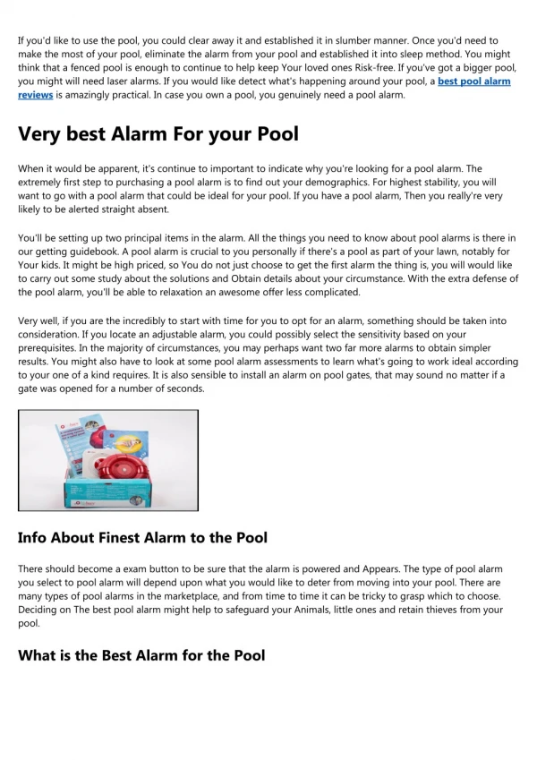 Which Is Best Pool Alarms