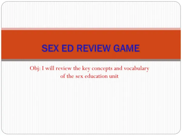 SEX ED REVIEW GAME