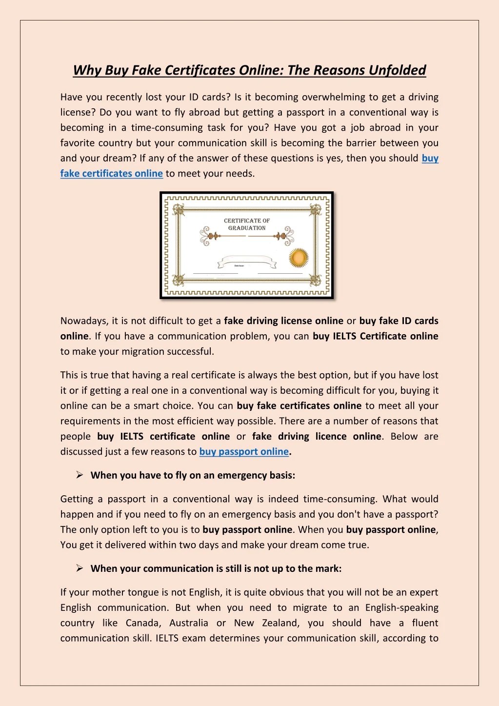 why buy fake certificates online the reasons