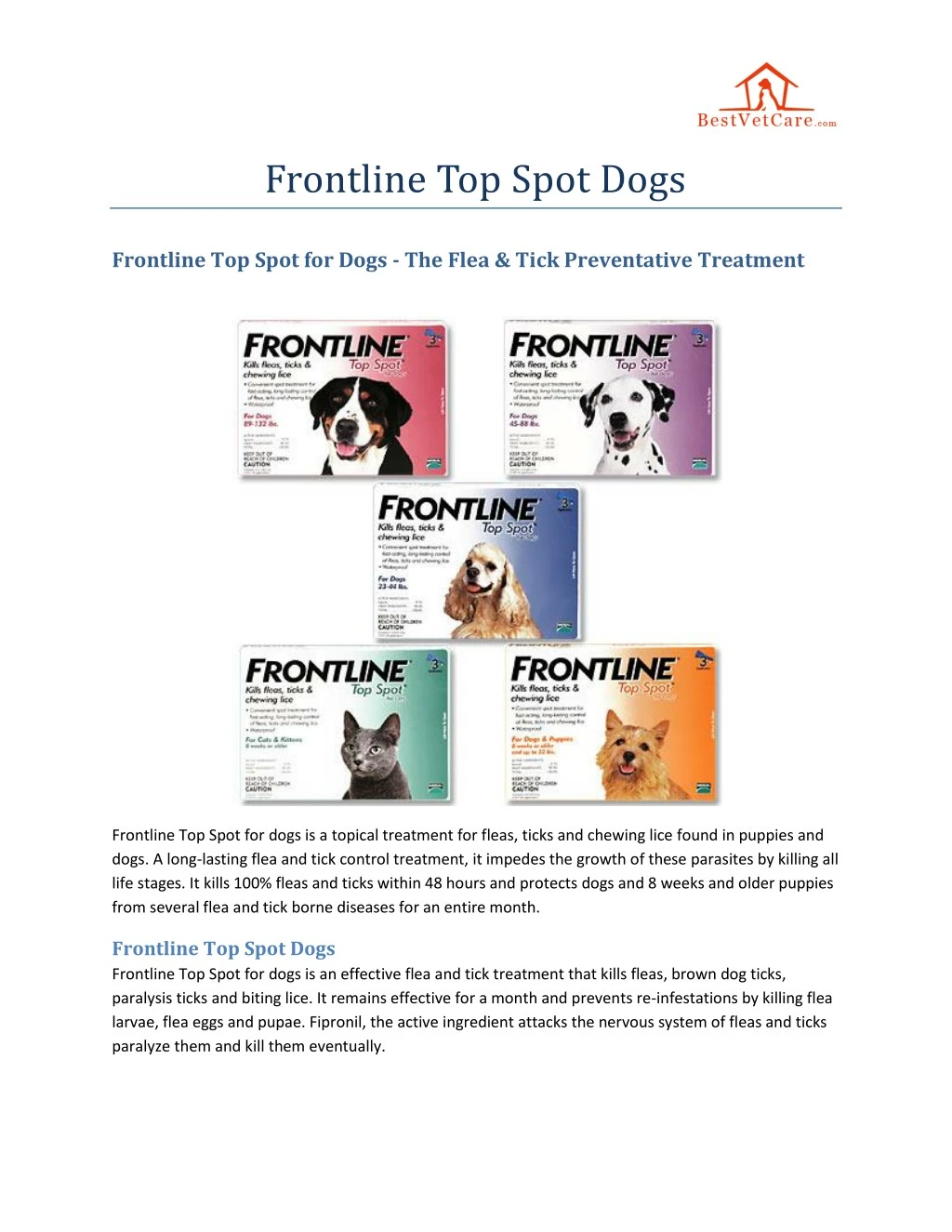 frontline top spot dogs