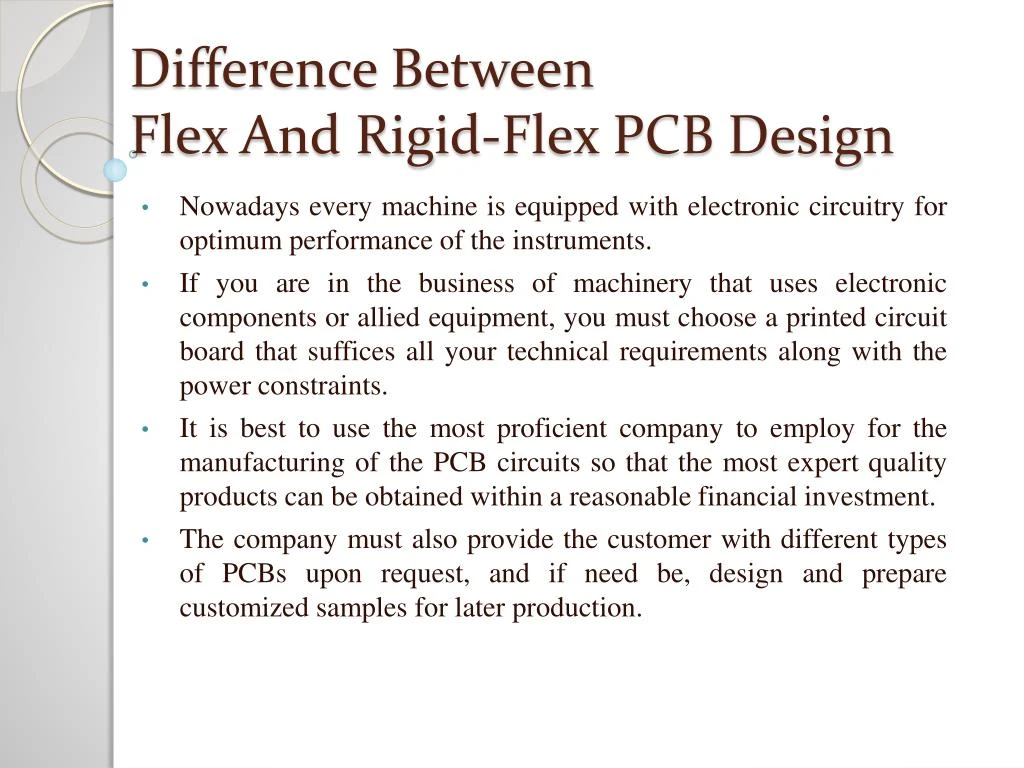 difference between flex and rigid flex pcb design