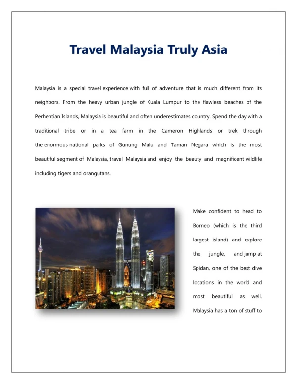 Travel Malaysia