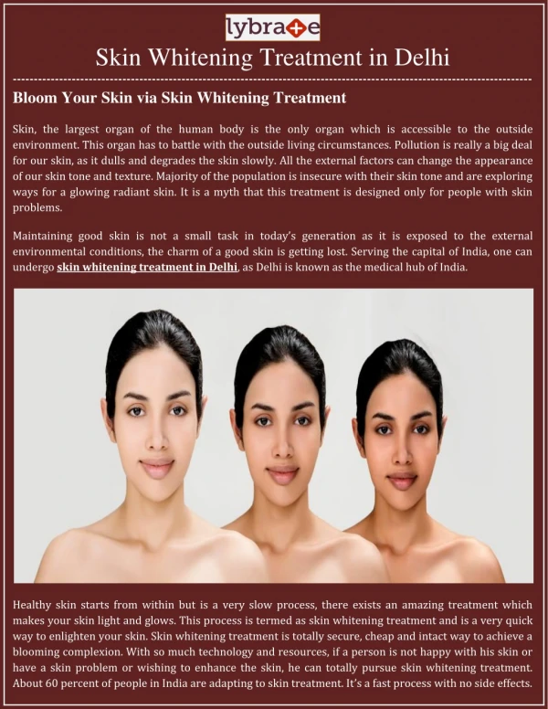 Bloom Your Skin via Skin Whitening Treatment