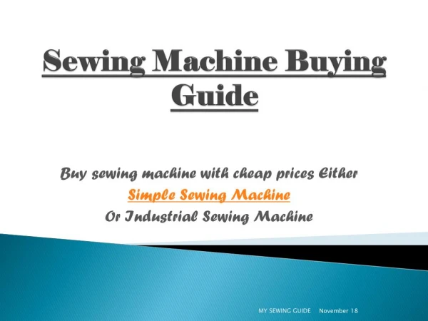 Sewing machine buying guide