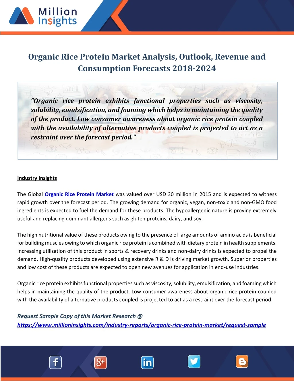 organic rice protein market analysis outlook