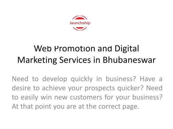 Web Promotion and Digital Marketing Services in Bhubaneswar