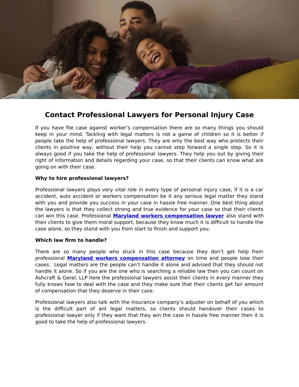 contact professional lawyers for personal injury