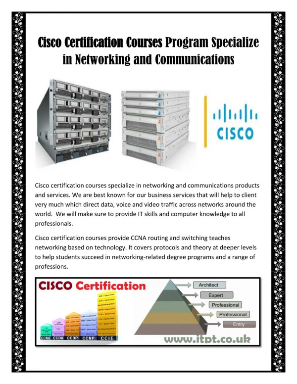 Cisco Certification Courses Program Specialize in Networking and Communications