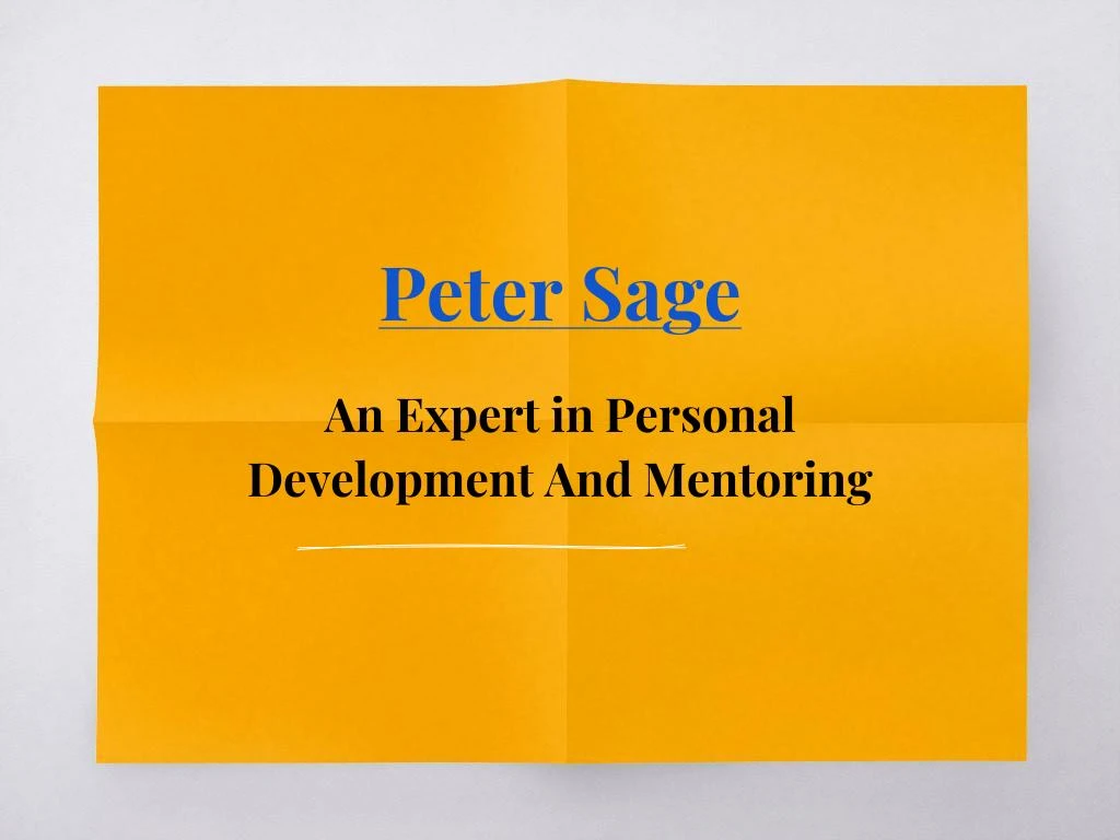peter sage an expert in personal development and mentoring