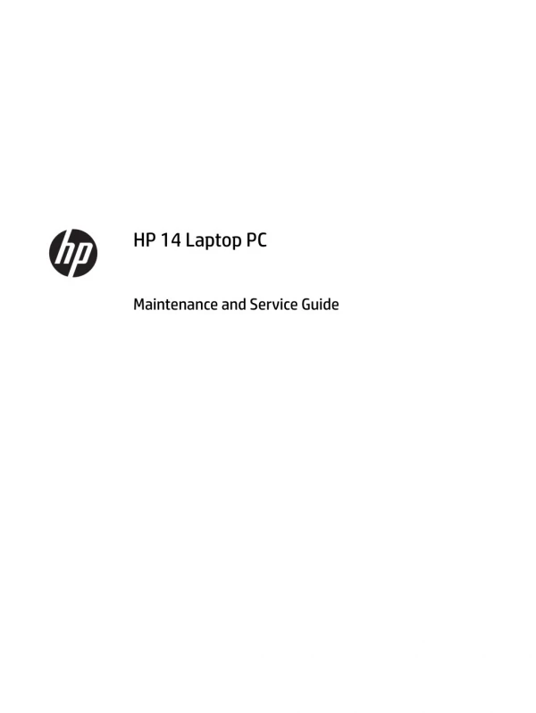 HP 14 Laptop Pc Maintenace and service guide