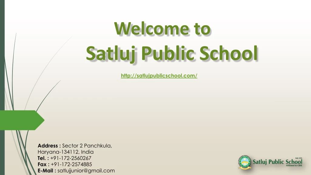 welcome to satluj public school