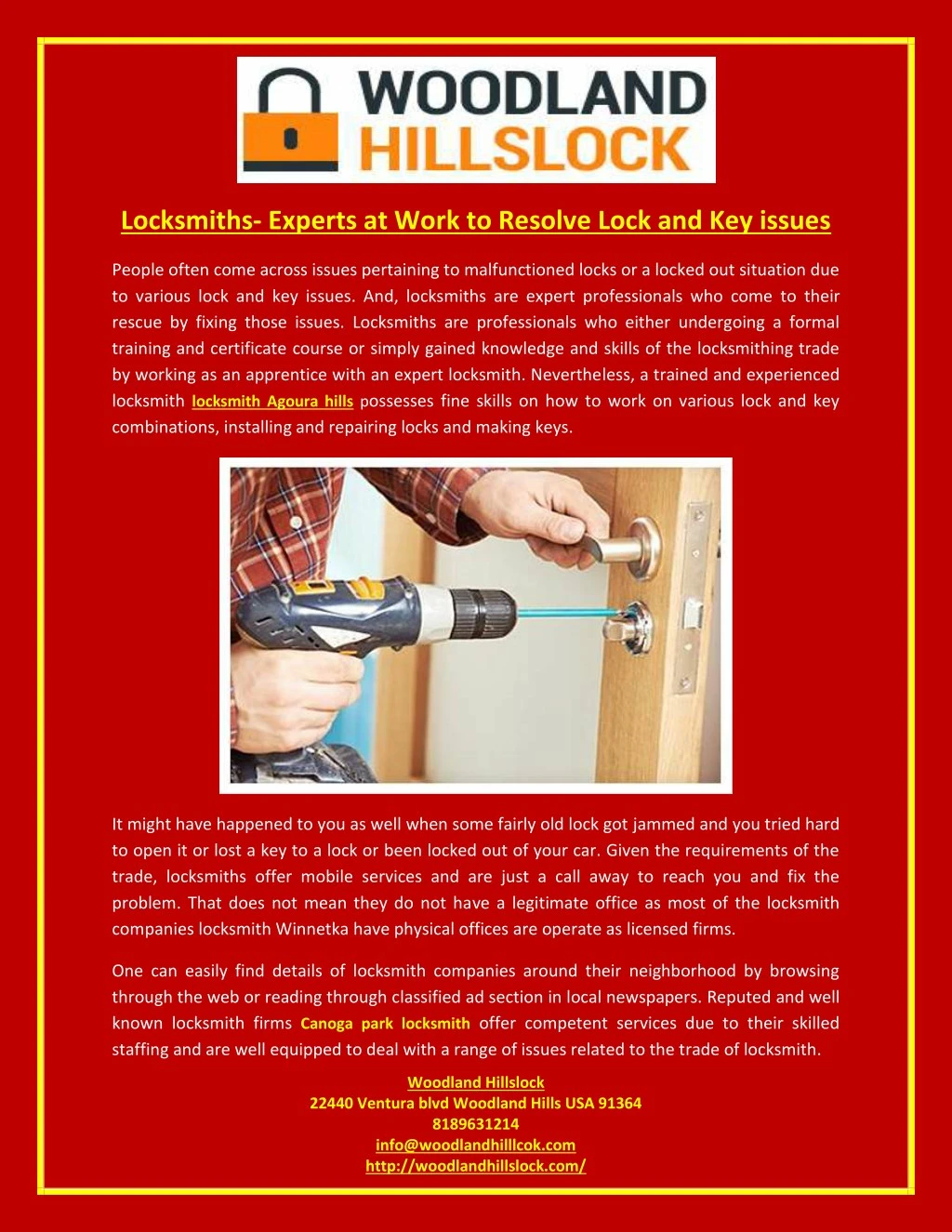 locksmiths experts at work to resolve lock