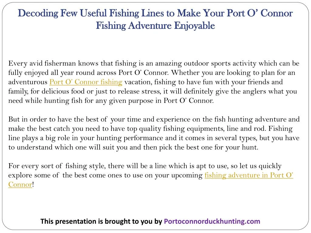 decoding few useful fishing lines to make your