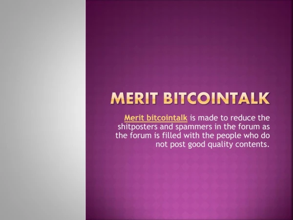 Merit Bitcointalk | Bitcointalkaccounts
