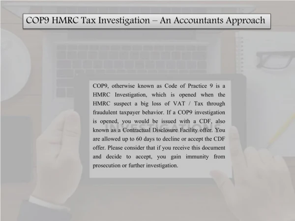 COP9 HMRC Tax Investigation – An Accountants Approach