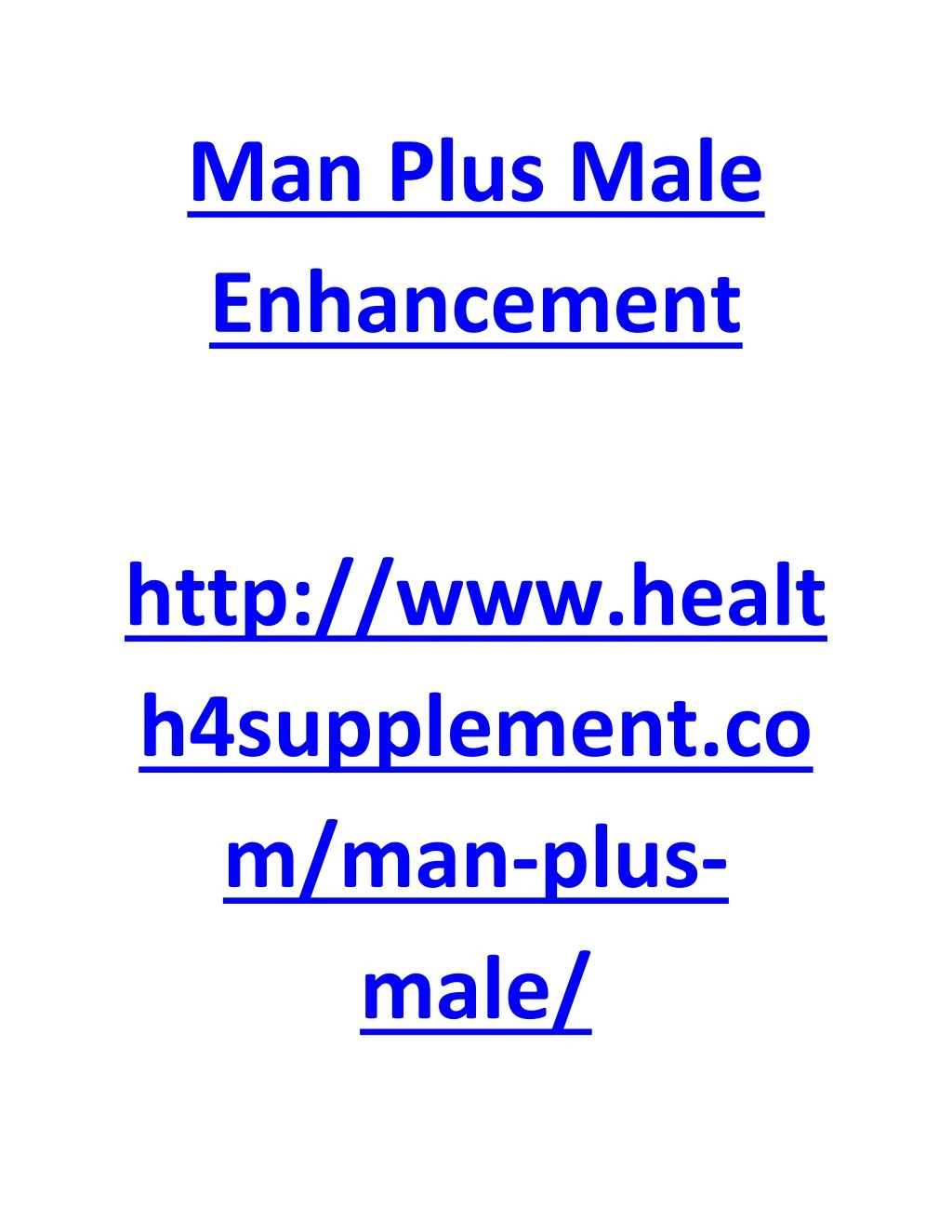 man plus male enhancement