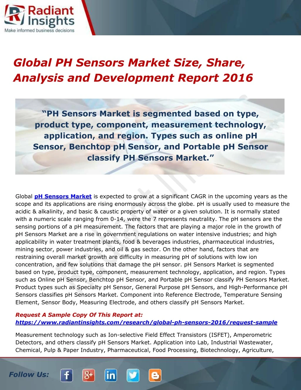 global ph sensors market size share analysis