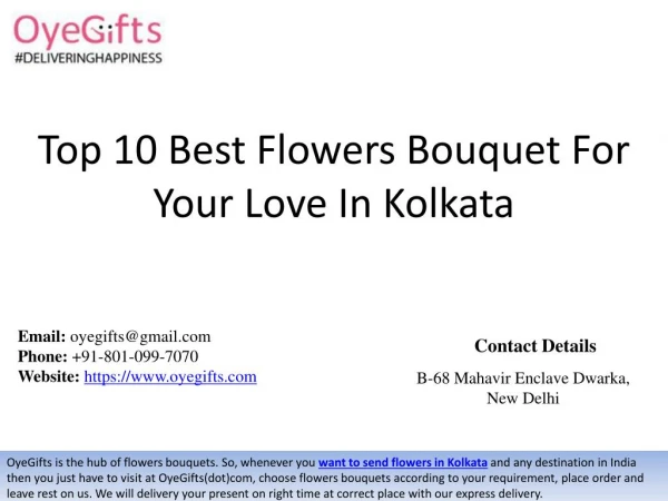 Top 10 Best Flowers Bouquet For Your Love In Kolkata