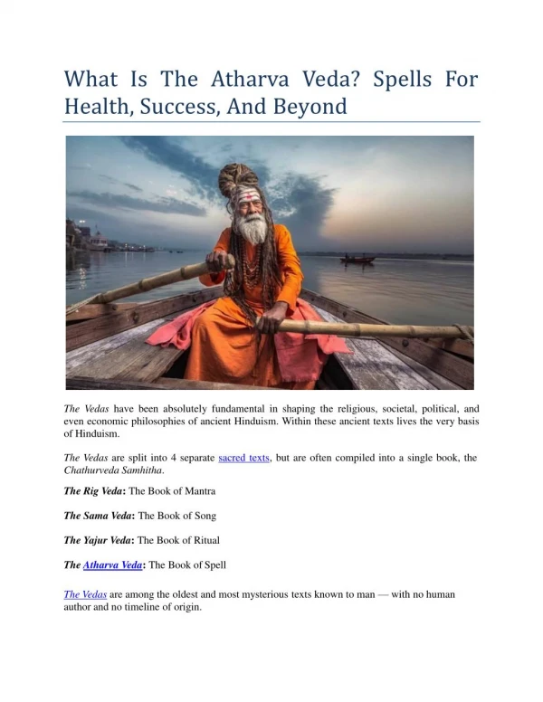 What Is The Atharva Veda? Spells For Health, Success, And Beyond