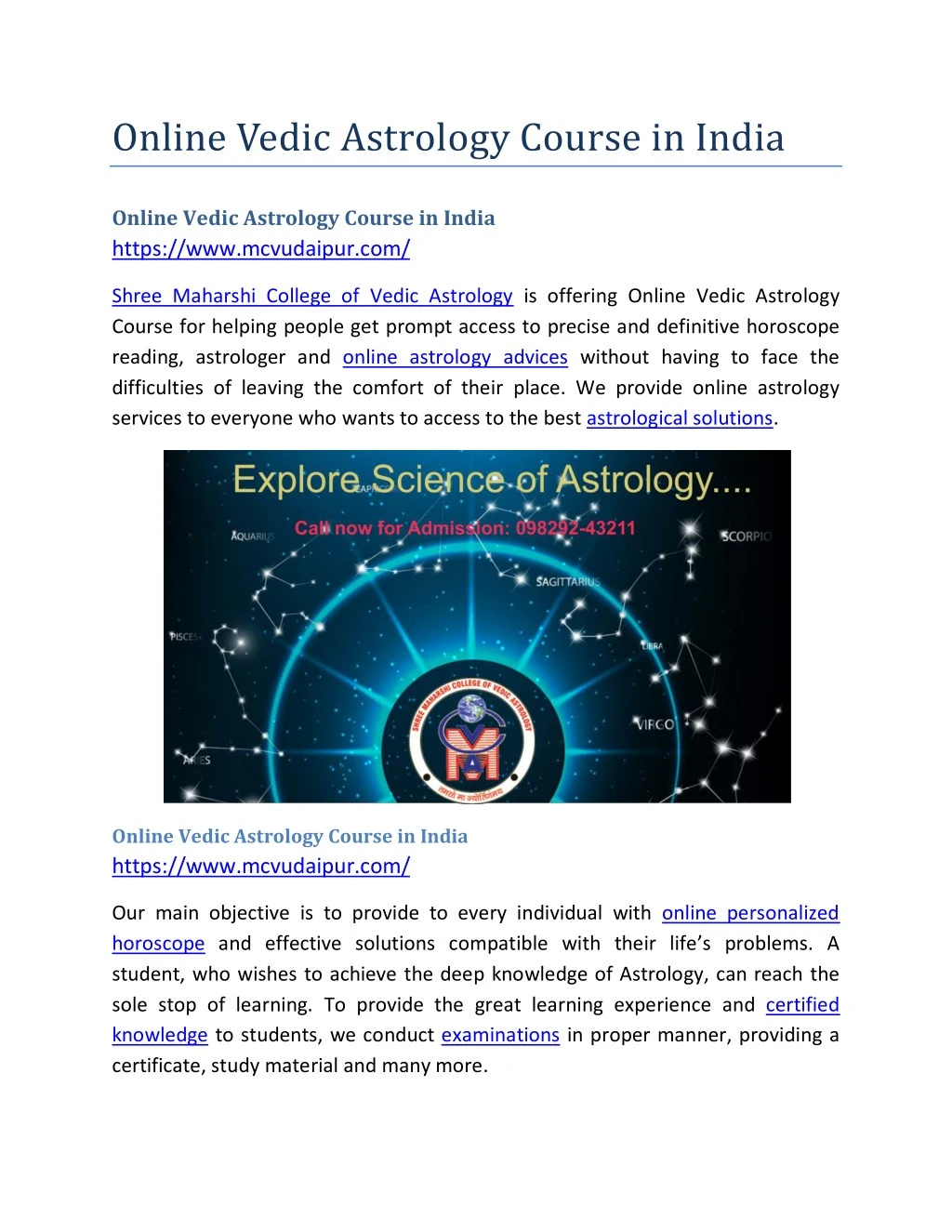 online vedic astrology course in india