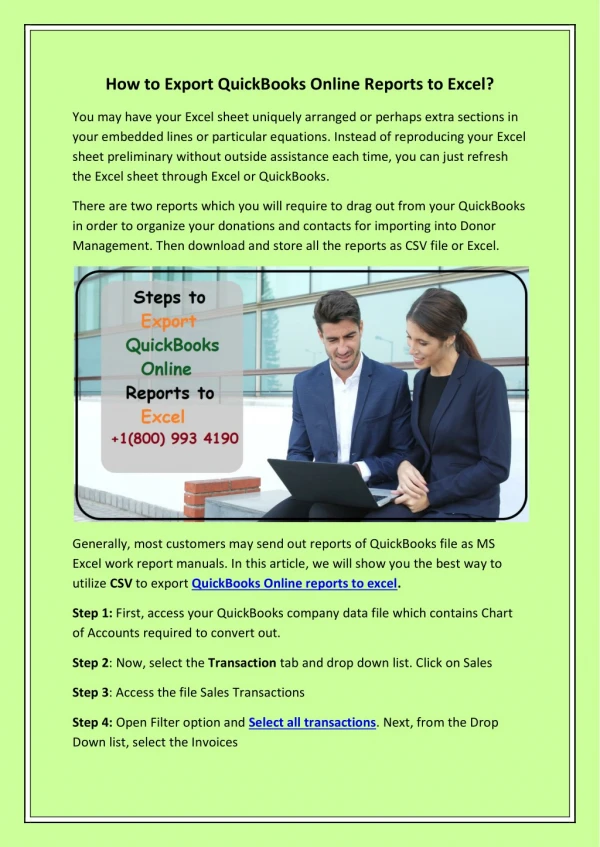 How to Export QuickBooks Online Reports to Excel?
