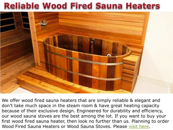Reliable Wood Fired Sauna Heaters
