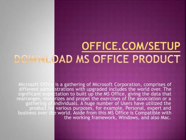 office com setup download ms office product