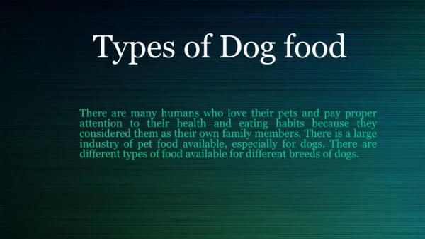 Types of Dog food