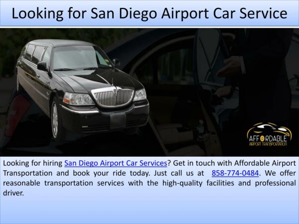 Looking for San Diego Airport Car Service
