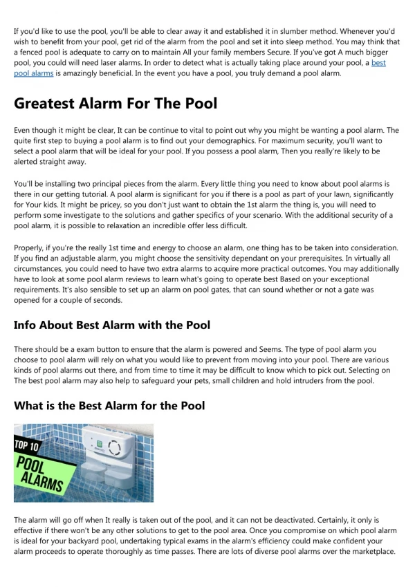 Keep Your Family Safe This Summer With A Pool Alarm