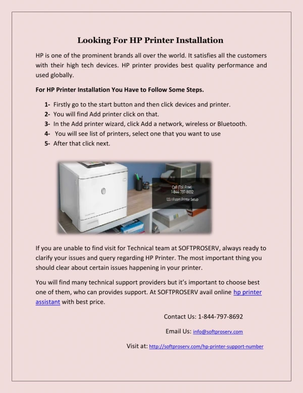 looking for hp printer installation