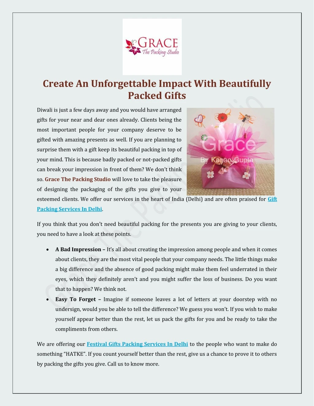 create an unforgettable impact with beautifully