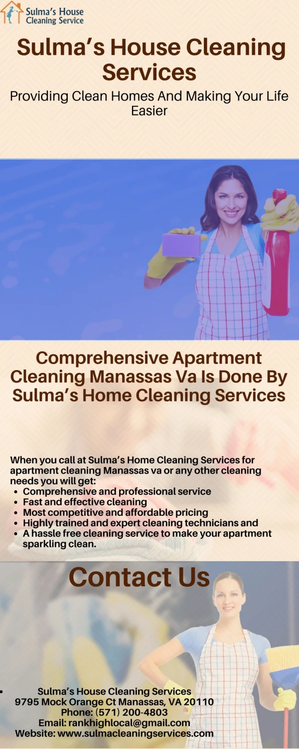 Comprehensive Apartment Cleaning Manassas Va Is Done By Sulma’s Home Cleaning Services